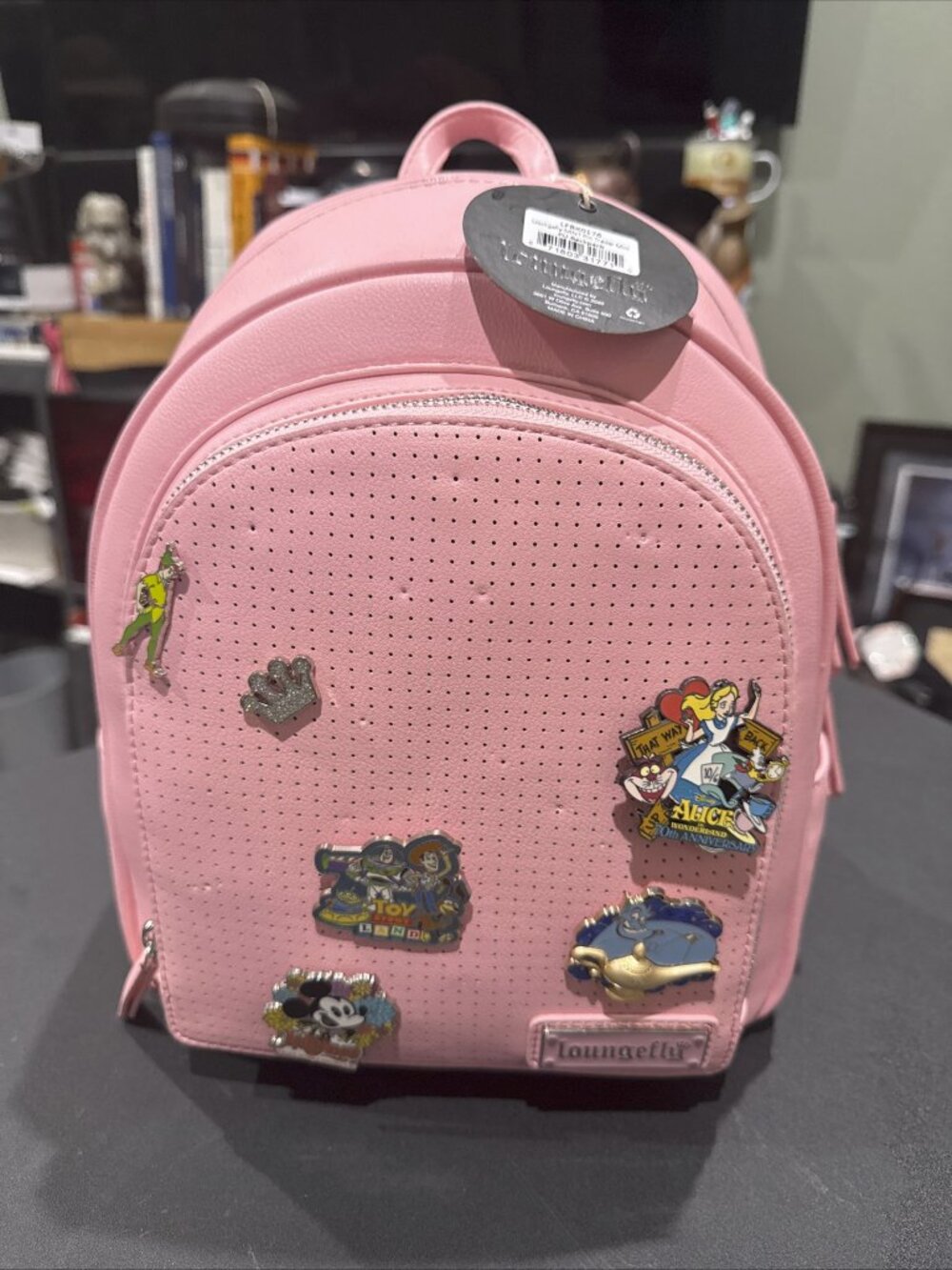 NWT Loungefly Pin Trader Collector Pink Mini Backpack and Funko Crown Enamel Pin